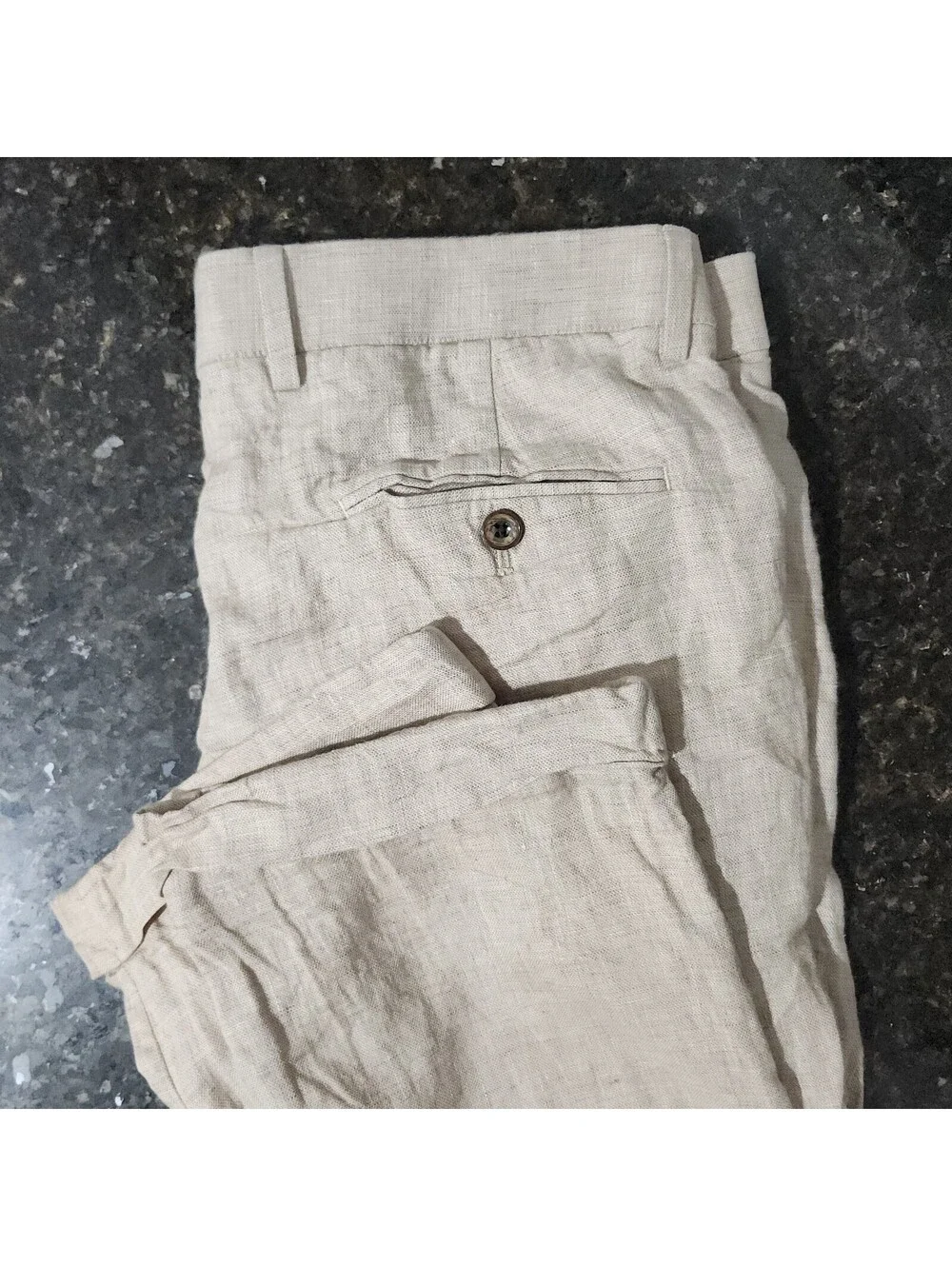 Murano Baird McNutt Linen Zac Fit Cuffed Dress Trousers Pants Slacks 34x30